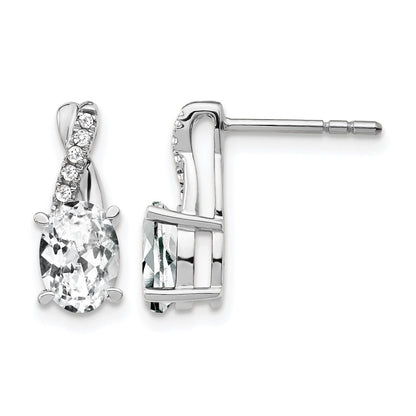 7x5 Oval April/ Topaz and Diamond Earrings - WBC