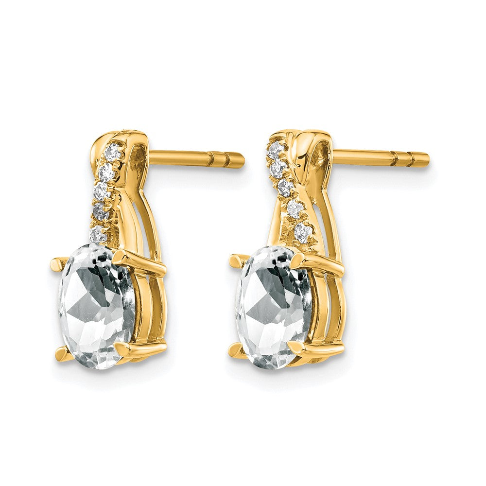 7x5 Oval April/ Topaz and Diamond Post Earrings - WBC