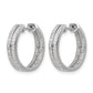 2-row 3/4 carat Diamond In/Out Hinged Hoop Earrings - WBC
