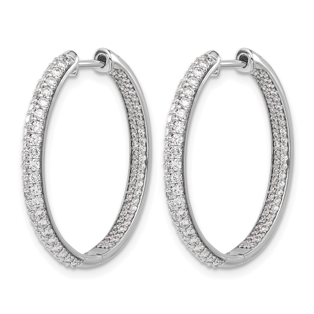 2-row 1.5 carat Diamond In/Out Hinged Hoop Earrings - WBC