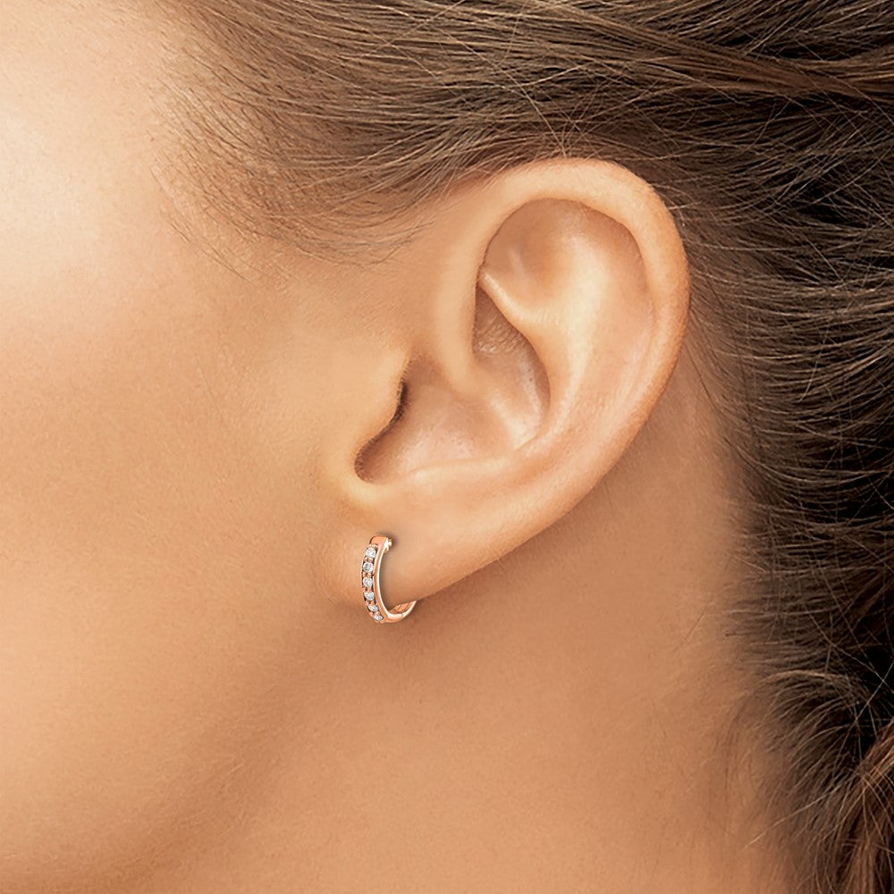 1/8 carat Diamond Hinged Hoop Earrings - WBC