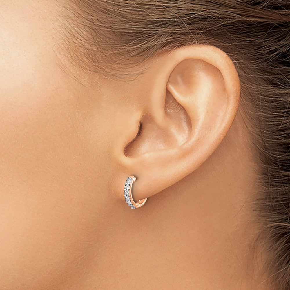 1/4 carat Diamond Hinged Hoop Earrings - WBC
