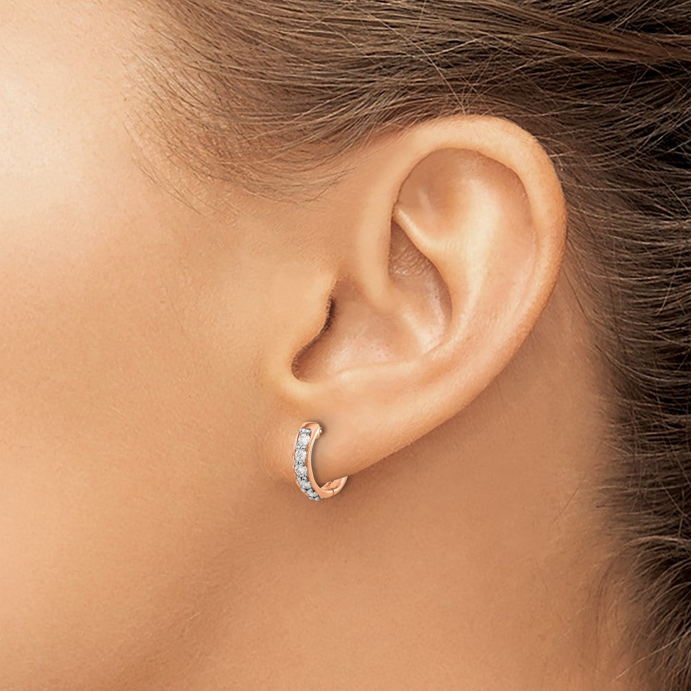 1/3 carat Diamond Hinged Hoop Earrings - WBC