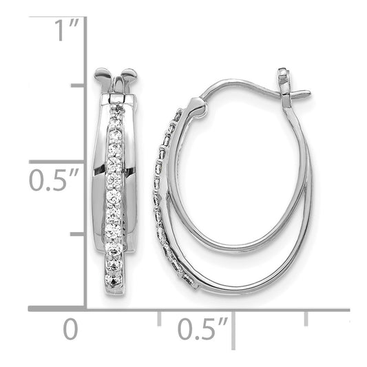 1/4 carat Diamond Triple Oval Hoop Earrings - WBC