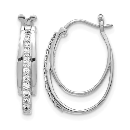 1/4 carat Diamond Triple Oval Hoop Earrings - WBC