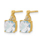 Cushion Checkerboard March/Aquamarine and Diamond Post Earrings - WBC