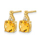 Cushion Checkerboard November/ Citrine and Diamond Post Earrings - WBC