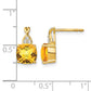 Cushion Checkerboard November/ Citrine and Diamond Post Earrings - WBC