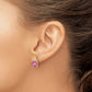 Cushion Checkerboard October/Lab Created Pink Sapphire and Diamond Post Earrings - WBC