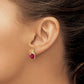 Cushion Checkerboard July/ Lab-Created Ruby and Diamond Post Earrings - WBC