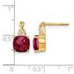 Cushion Checkerboard July/ Lab-Created Ruby and Diamond Post Earrings - WBC