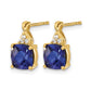 Cushion Checkerboard September/Lab Created Sapphire and Diamond Post Earrings - WBC