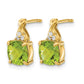 Cushion Checkerboard August/ Peridot and Diamond Post Earrings - WBC