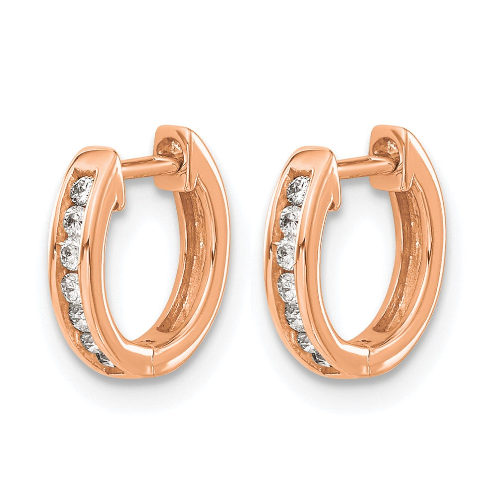 1/10 carat Diamond Channel-set Hinged Hoop Earrings - WBC