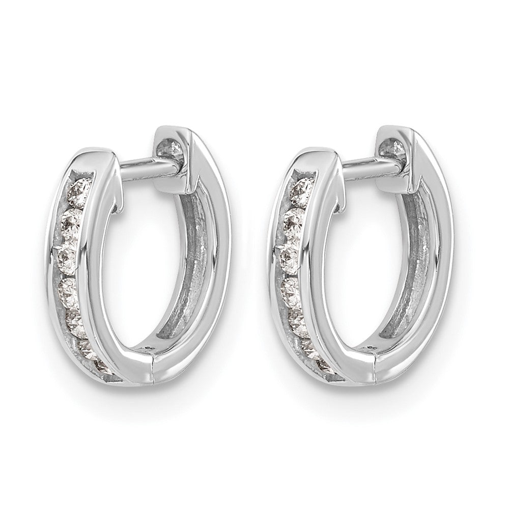 1/10 carat Diamond Channel-set Hinged Hoop Earrings - WBC