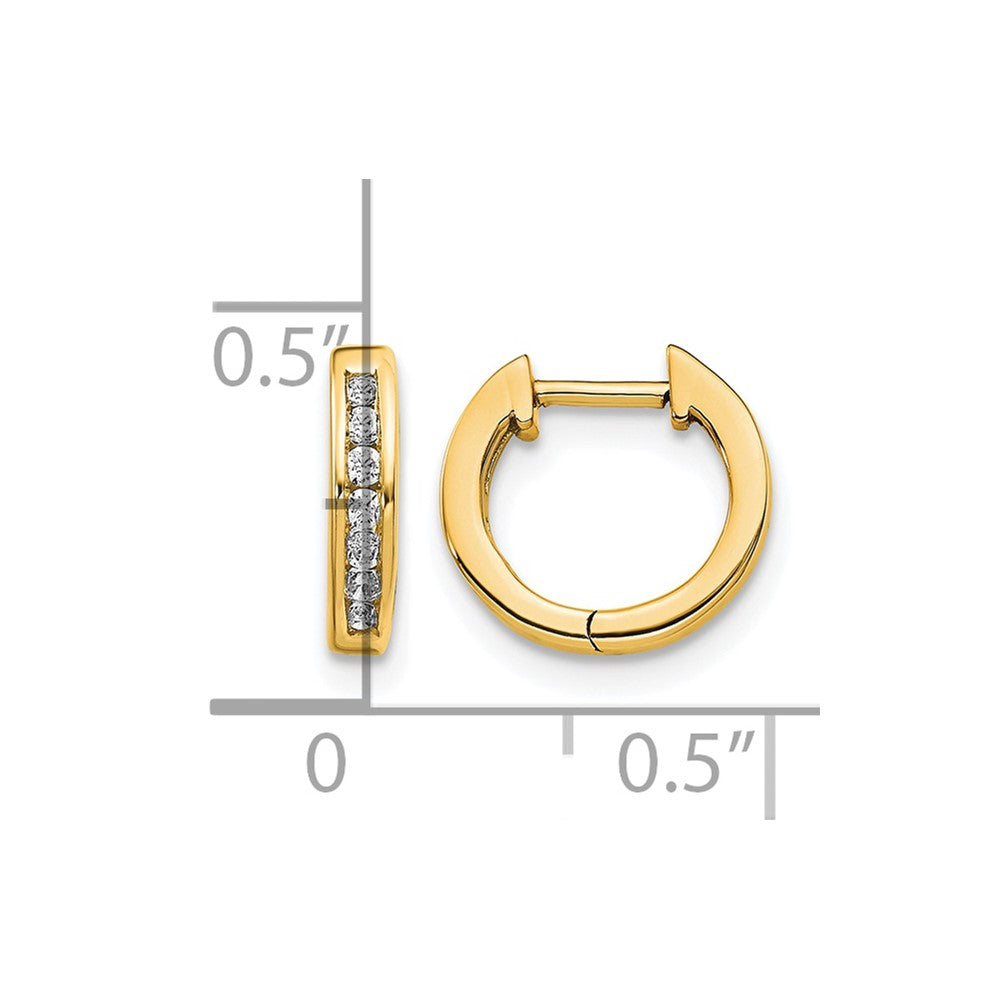 1/10 carat Diamond Channel-set Hinged Hoop Earrings - WBC