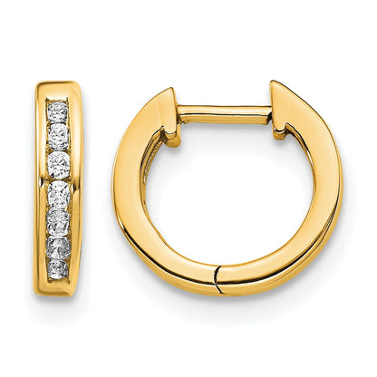 1/10 carat Diamond Channel-set Hinged Hoop Earrings - WBC
