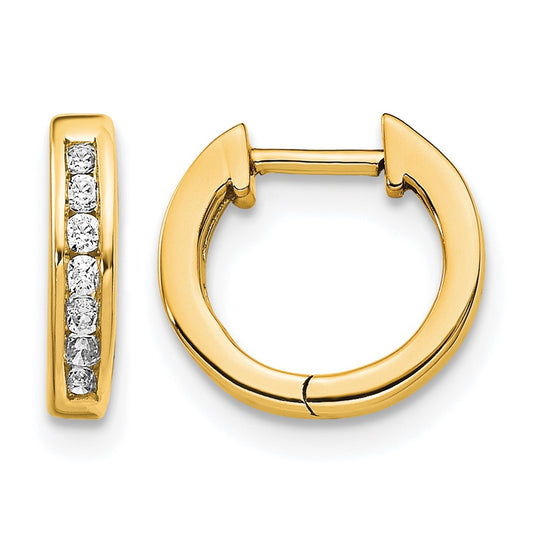 1/10 carat Diamond Channel-set Hinged Hoop Earrings - WBC