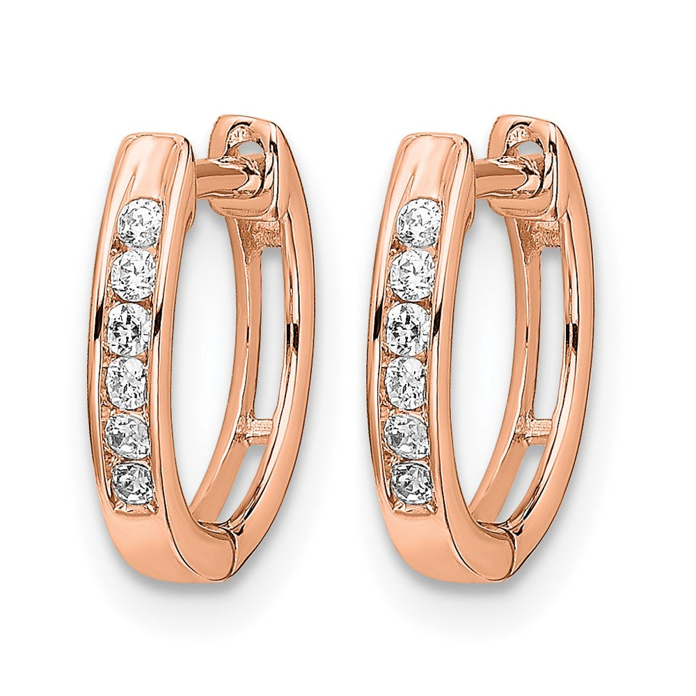 1/8 carat Diamond Channel-set Hinged Hoop Earrings - WBC