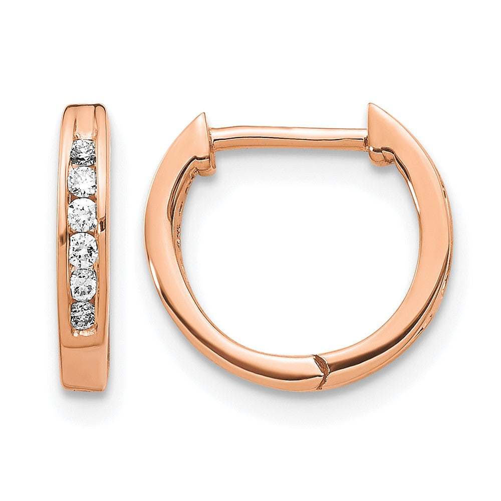 1/8 carat Diamond Channel-set Hinged Hoop Earrings - WBC
