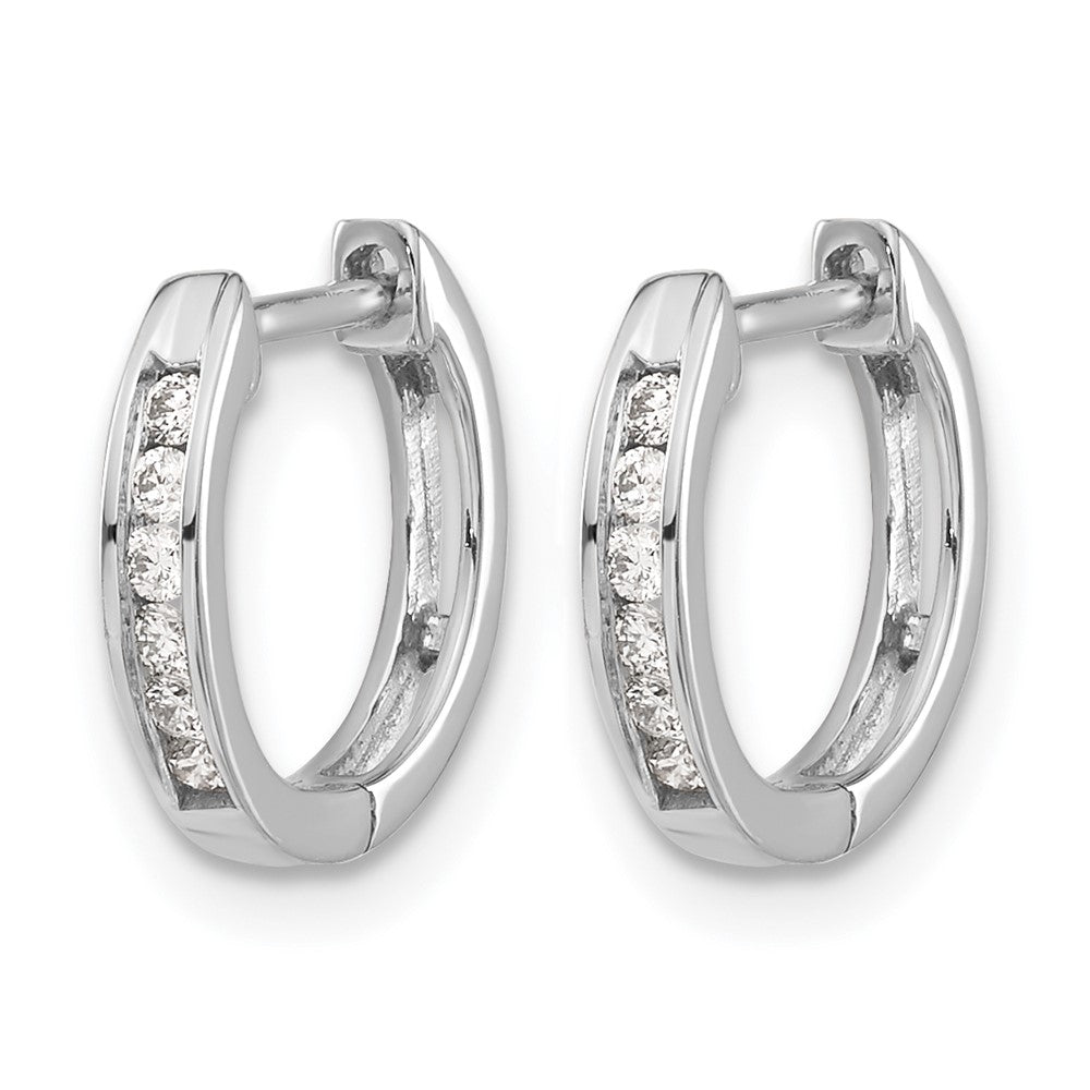 1/8 carat Diamond Channel-set Hinged Hoop Earrings - WBC