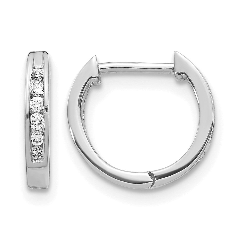 1/8 carat Diamond Channel-set Hinged Hoop Earrings - WBC