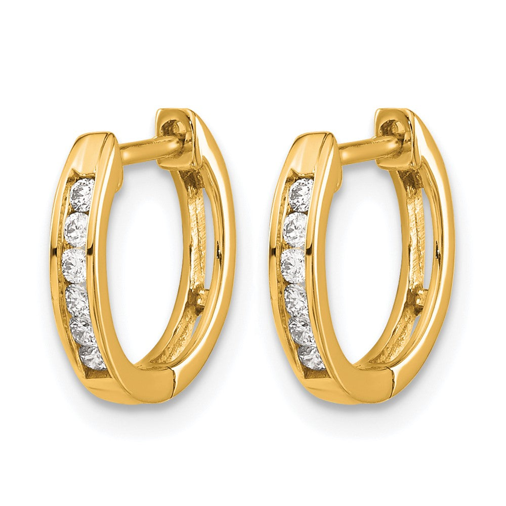 1/8 carat Diamond Channel-set Hinged Hoop Earrings - WBC