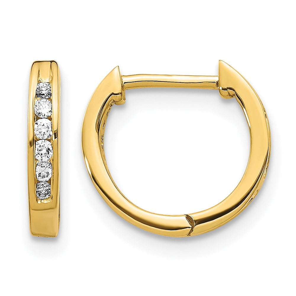 1/8 carat Diamond Channel-set Hinged Hoop Earrings - WBC