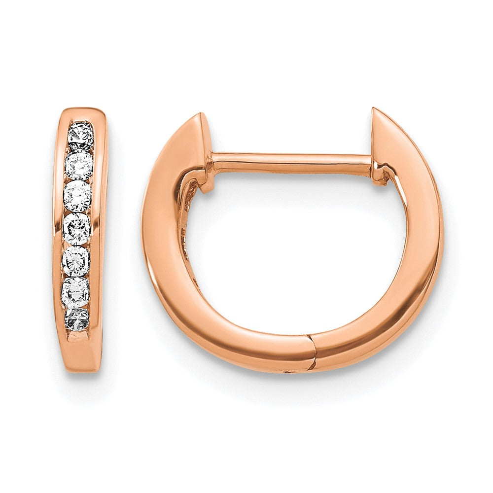 1/6 carat Diamond Channel-set Hinged Hoop Earrings - WBC