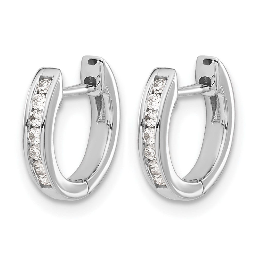 1/6 carat Diamond Channel-set Hinged Hoop Earrings - WBC