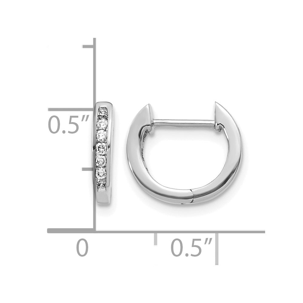 1/6 carat Diamond Channel-set Hinged Hoop Earrings - WBC