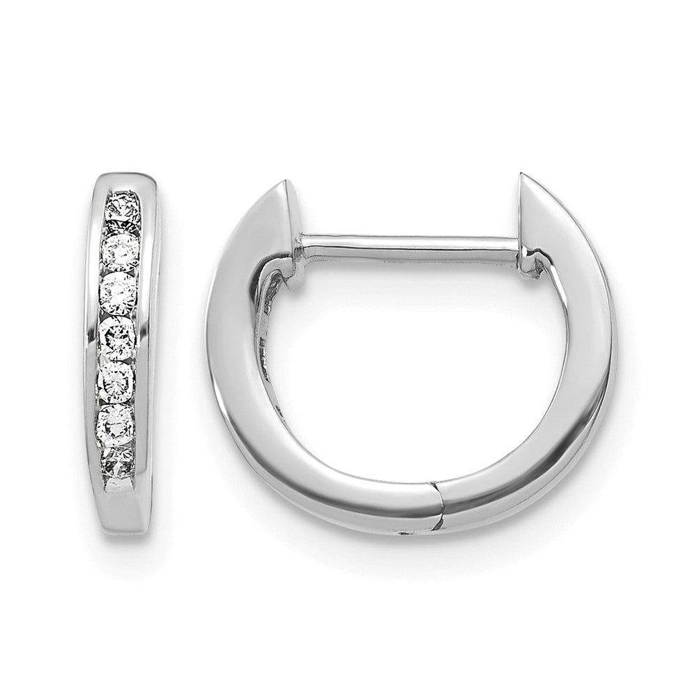 1/6 carat Diamond Channel-set Hinged Hoop Earrings - WBC