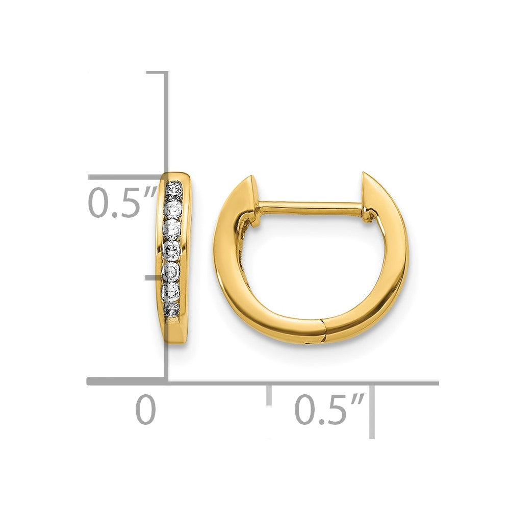 1/6 carat Diamond Channel-set Hinged Hoop Earrings - WBC