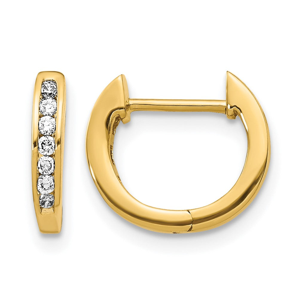 1/6 carat Diamond Channel-set Hinged Hoop Earrings - WBC