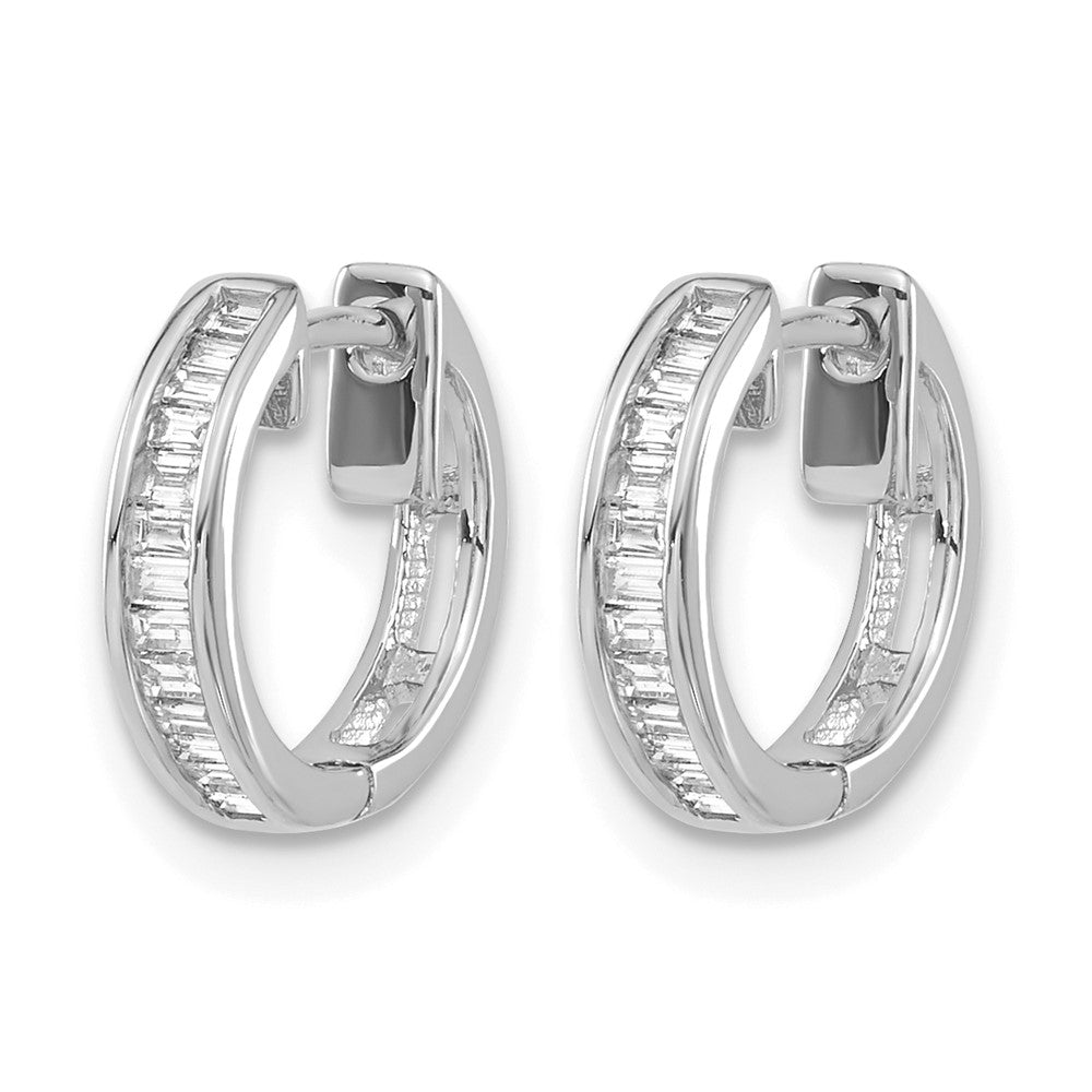 1/4 carat Baguette Diamond Channel-set Hinged Hoop Earrings - WBC