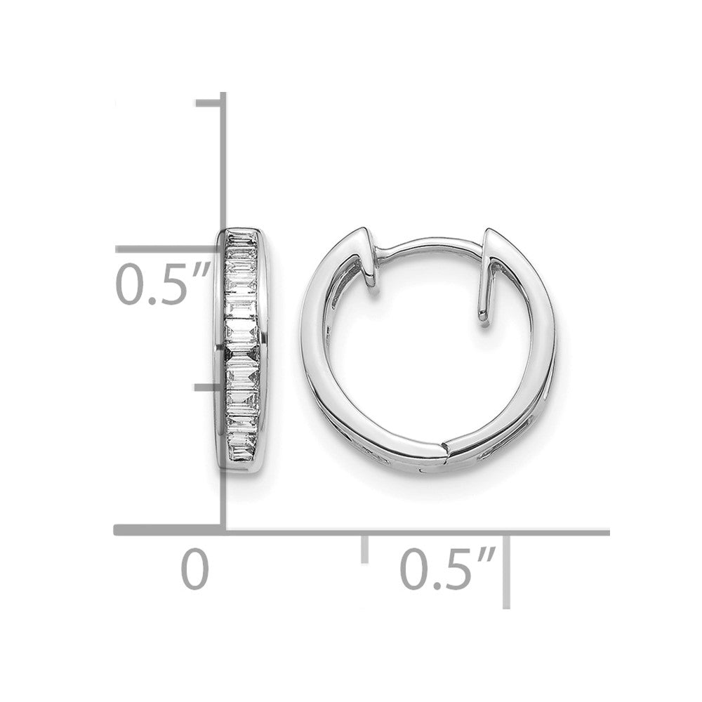 1/4 carat Baguette Diamond Channel-set Hinged Hoop Earrings - WBC