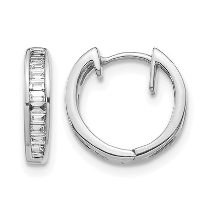 1/4 carat Baguette Diamond Channel-set Hinged Hoop Earrings - WBC