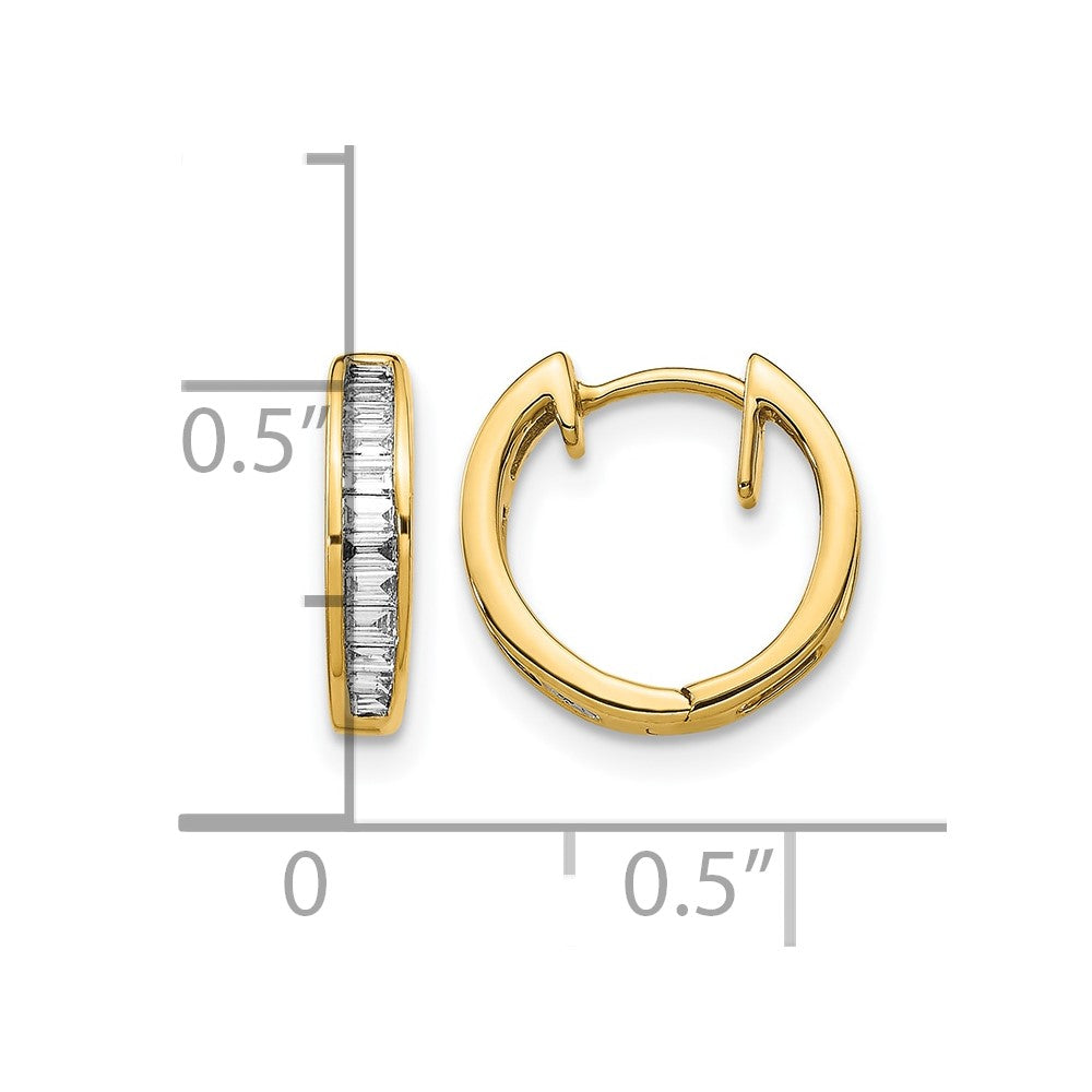 1/4 carat Baguette Diamond Channel-set Hinged Hoop Earrings - WBC
