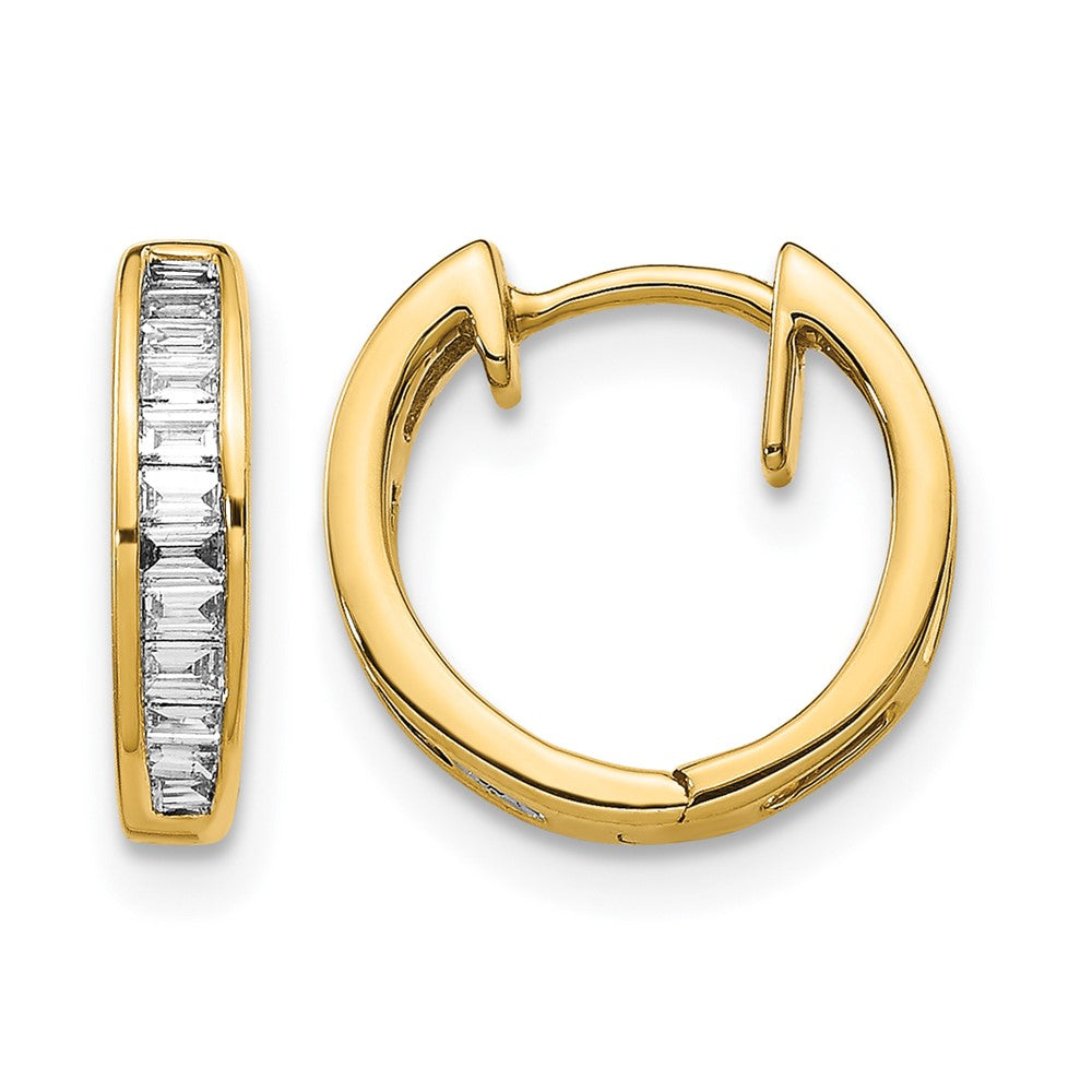 1/4 carat Baguette Diamond Channel-set Hinged Hoop Earrings - WBC