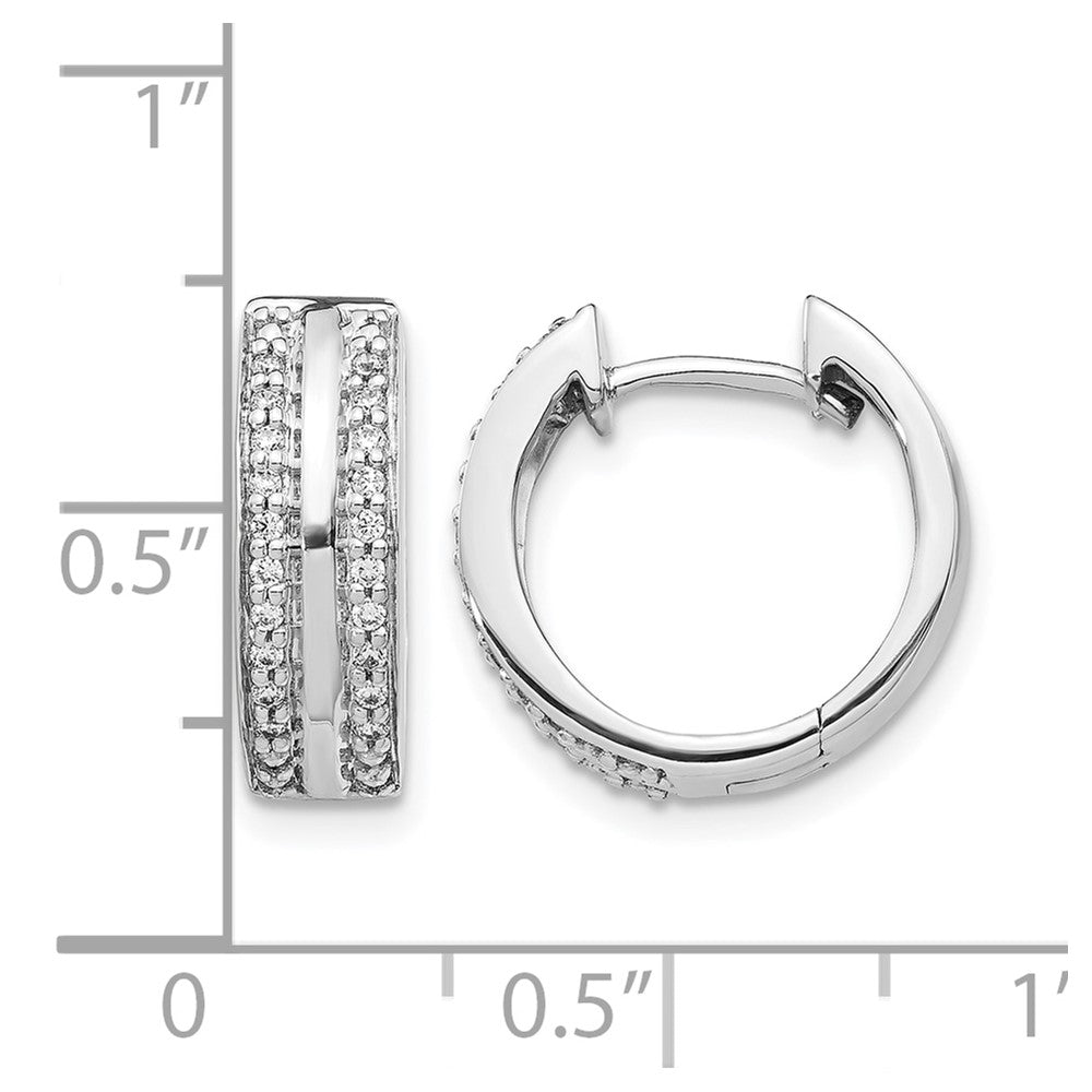 2-row 1/5 carat Diamond Hinged Hoop Earrings - WBC