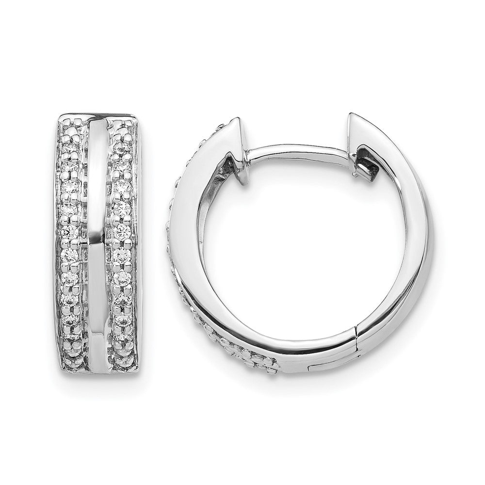2-row 1/5 carat Diamond Hinged Hoop Earrings - WBC