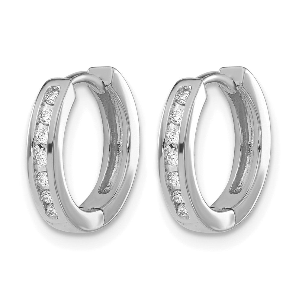 1/10 carat Diamond Channel-set Hinged Hoop Earrings - WBC