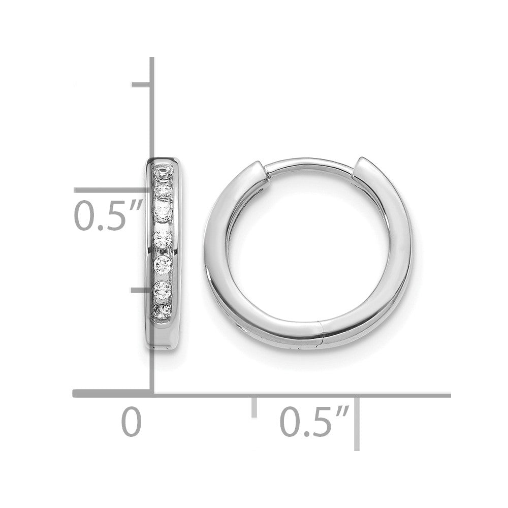 1/10 carat Diamond Channel-set Hinged Hoop Earrings - WBC