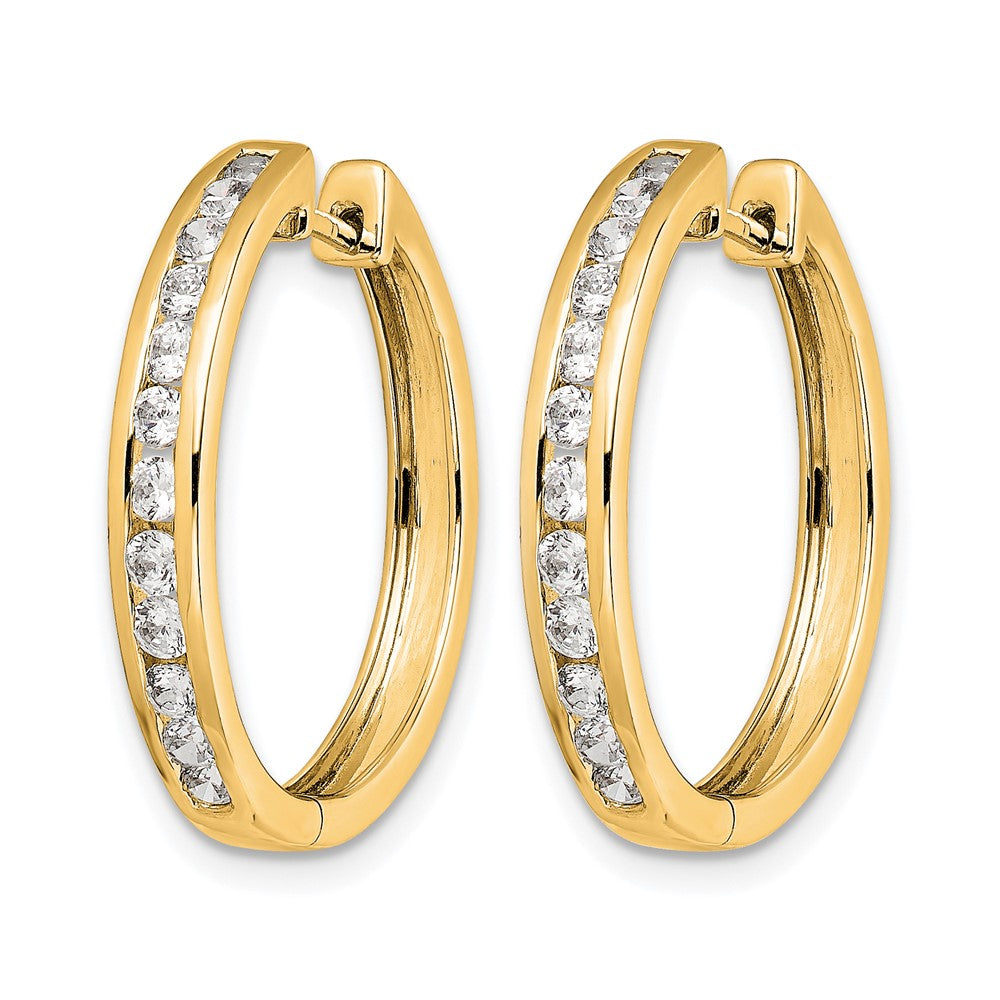 1/2 carat Diamond Channel-set Hinged Hoop Earrings - WBC