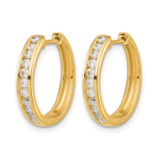 1/2 carat Diamond Channel-set Hinged Hoop Earrings - WBC