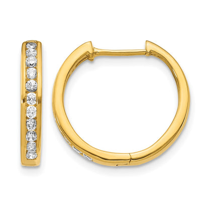 1/2 carat Diamond Channel-set Hinged Hoop Earrings - WBC