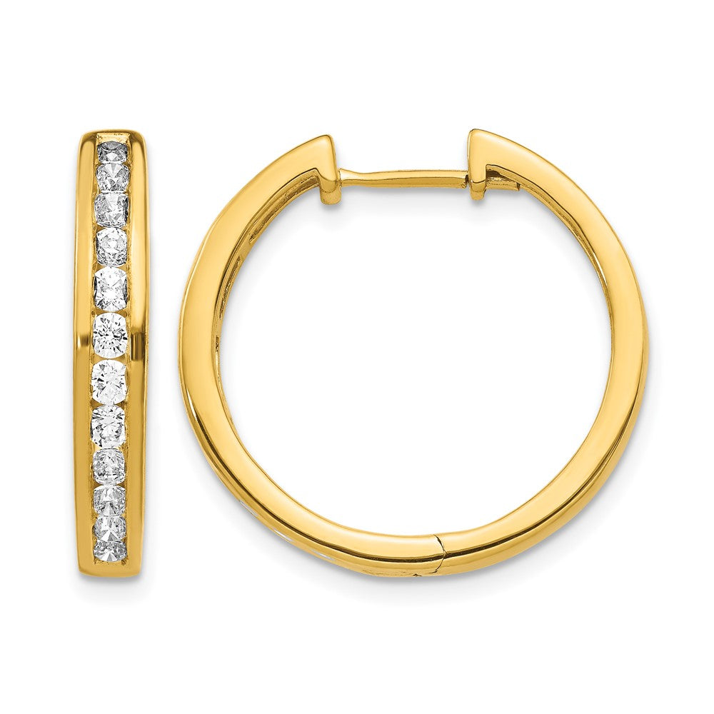 1 carat Diamond Channel-set Hinged Hoop Earrings - WBC