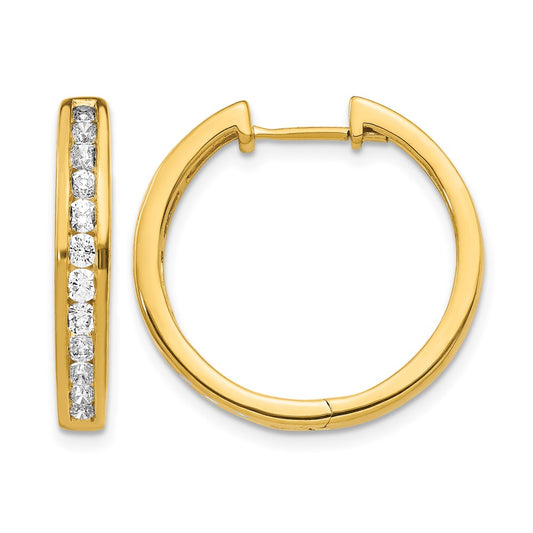 1 carat Diamond Channel-set Hinged Hoop Earrings - WBC