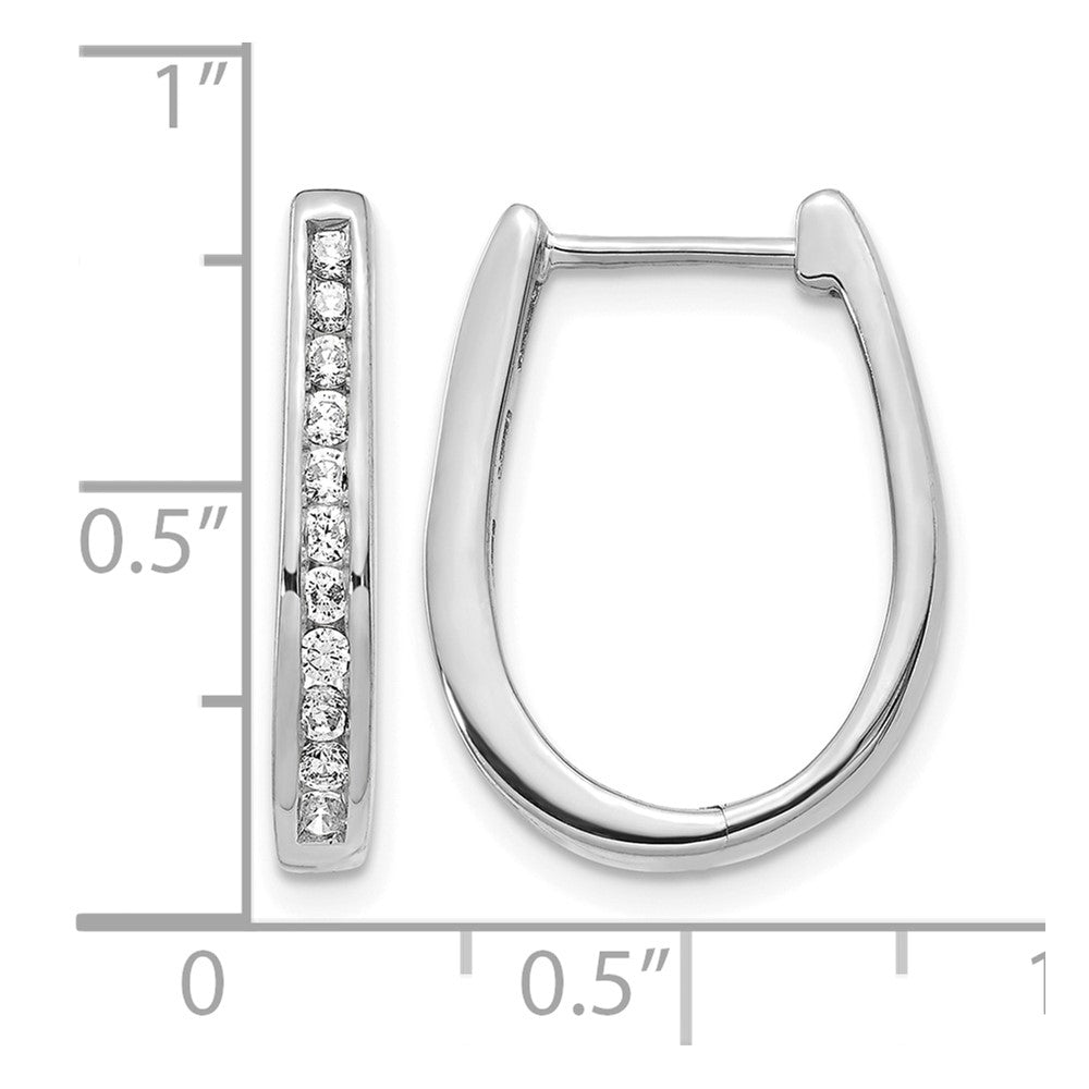 1/2 carat Diamond Channel-set Oval Hinged Hoop Earrings - WBC