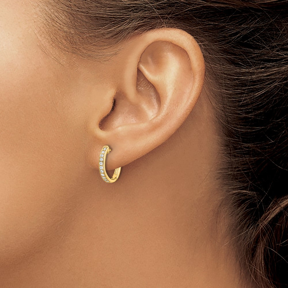 1/8 carat Diamond Hinged Hoop Earrings - WBC